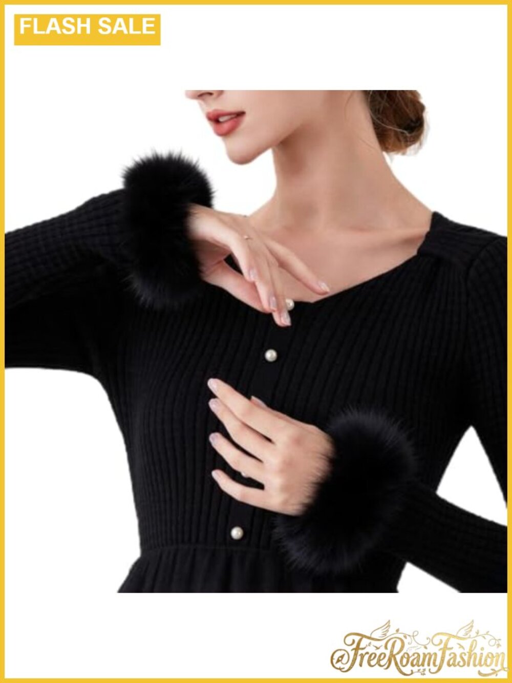 Faux Fox Fur Wrist Cuffs Detachable Furry Sleeves Button Adjustable Arm Warmers